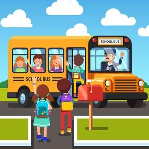 kid waiting school bus